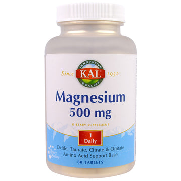 KAL, Magnesium, 500 mg, 60 Tablets