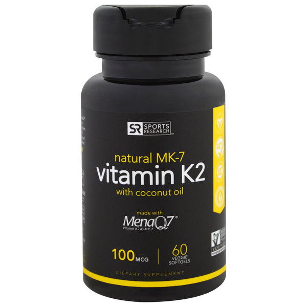 Sports Research, Vitamin K2, 100 mcg, 60 Veggie Softgels - The Supplement Shop