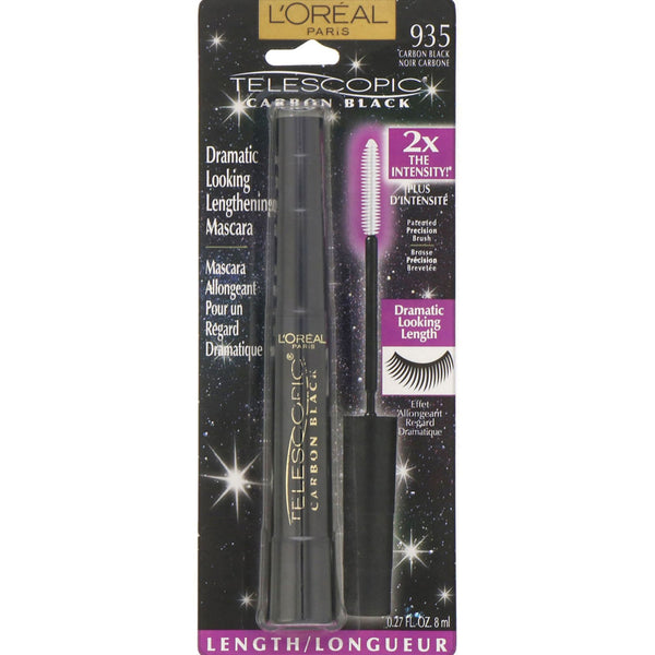 L'Oreal, Telescopic Carbon Black Mascara, 935 Carbon Black, 0.27 fl oz (8 ml) - The Supplement Shop