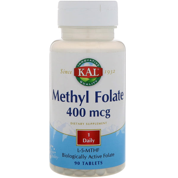 KAL, Methyl Folate, 400 mcg, 90 Tablets - The Supplement Shop