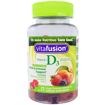 VitaFusion, Vitamin D3, Natural Peach & Berry , 2,000 IU, 75 Gummies