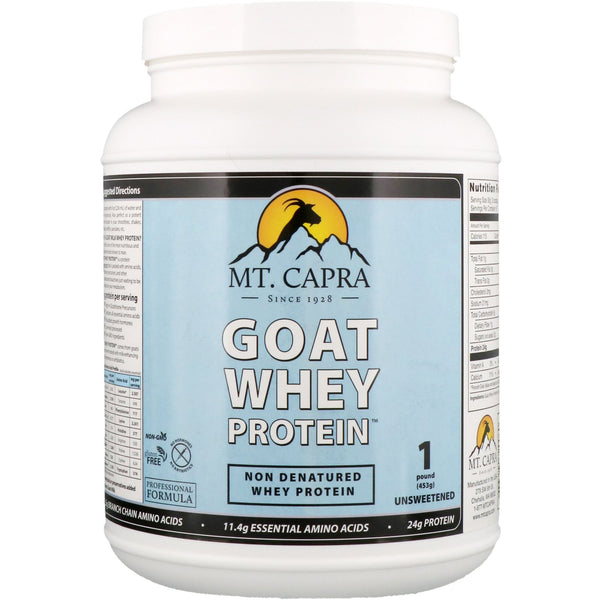 Mt. Capra, Goat Whey Protein, Unsweetened, 1 Pound (453 g) - The Supplement Shop