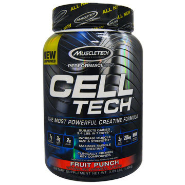 Muscletech, CELL-TECH, The Most Powerful Creatine Formula, Fruit Punch, 3.09 lbs (1.40 kg)