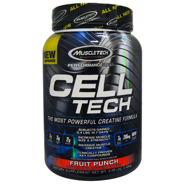 Muscletech, CELL-TECH, The Most Powerful Creatine Formula, Fruit Punch, 3.09 lbs (1.40 kg) - The Supplement Shop