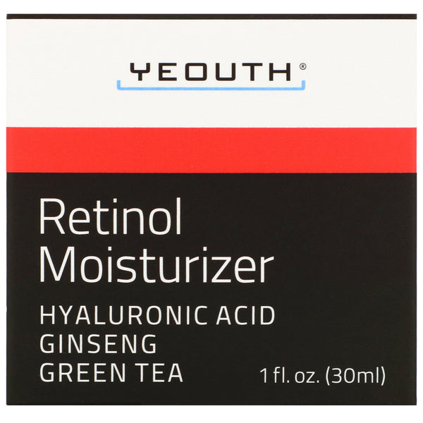Yeouth, Retinol Moisturizer, Hyaluronic Acid, Ginseng, Green Tea, 1 fl oz (30 ml) - The Supplement Shop