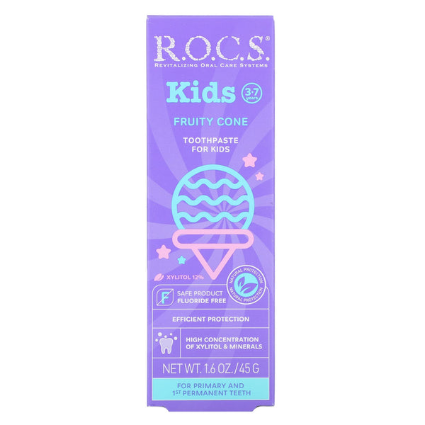 R.O.C.S., Kids, Fruity Cone Toothpaste, 3-7 Years, 1.6 oz (45 g) - The Supplement Shop