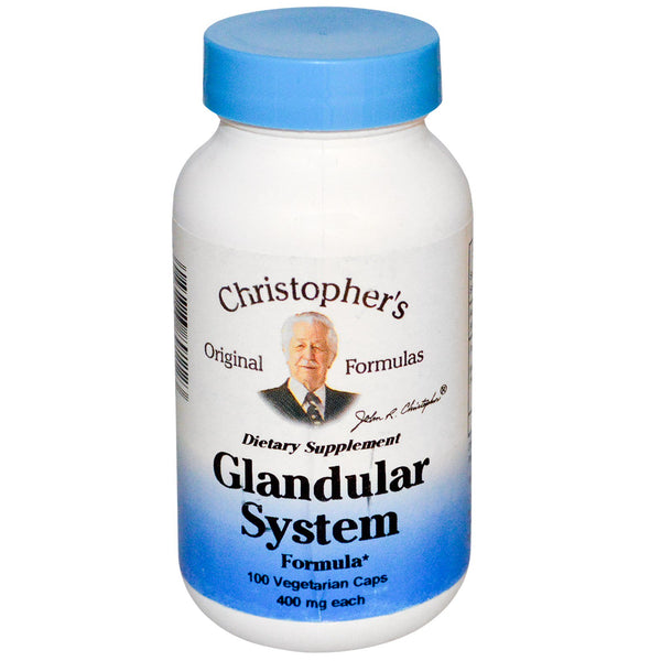Christopher's Original Formulas, Glandular System Formula, 400 mg, 100 Vegetarian Caps - The Supplement Shop