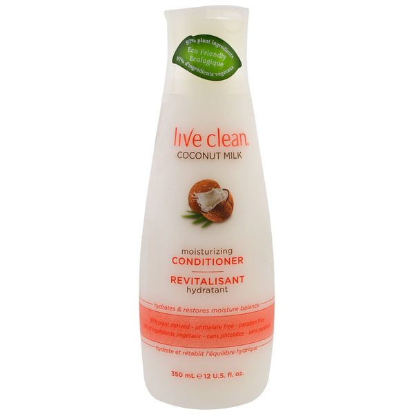 Live Clean, Moisturizing Conditioner, Coconut Milk, 12 fl oz (350 ml) - The Supplement Shop