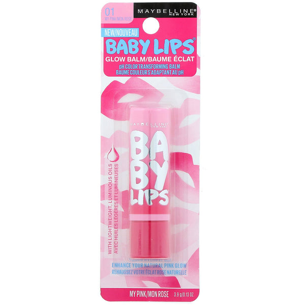 Maybelline, Baby Lips, Glow Balm, 01 My Pink, 0.13 oz (3.9 g) - The Supplement Shop