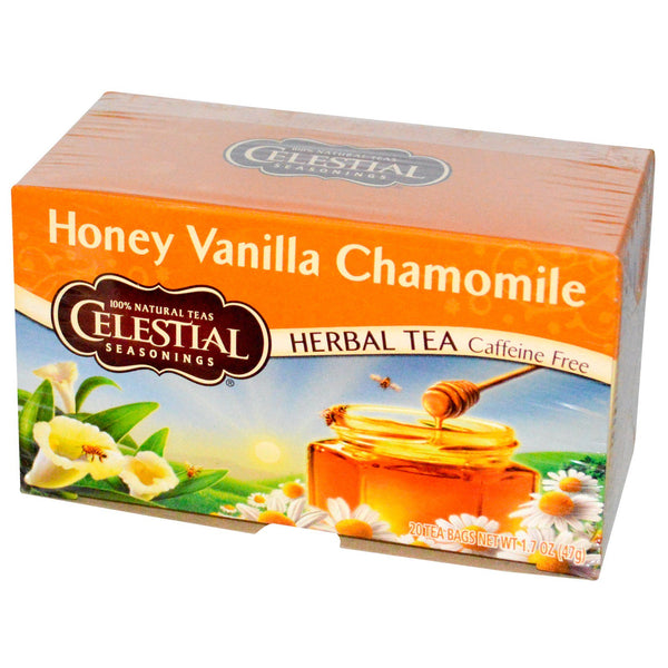Celestial Seasonings, Herbal Tea, Caffeine Free, Honey Vanilla Chamomile, 20 Tea Bags, 1.7 oz (47 g) - The Supplement Shop