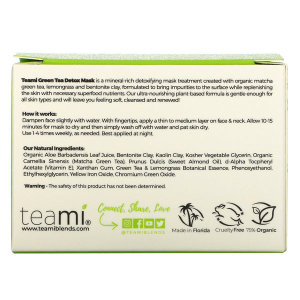 Teami, Detox Mask, Green Tea Blend, 6.5 oz (192 ml) - The Supplement Shop