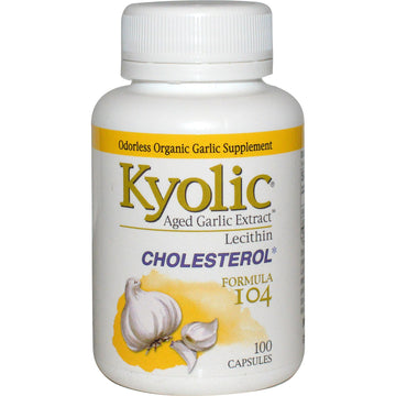 Kyolic, Aged Garlic Extract with Lecithin, Cholesterol Formula 104, 100 Capsules