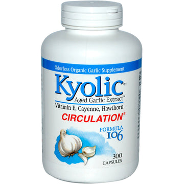 Kyolic, Aged Garlic Extract, Circulation, Formula 106, 300 Capsules