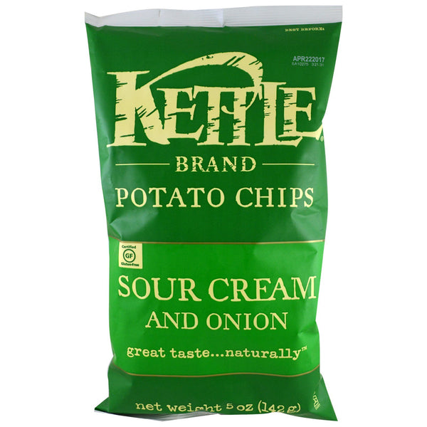 Kettle Foods, Potato Chips, Sour Cream and Onion, 5 oz (142 g) - The Supplement Shop