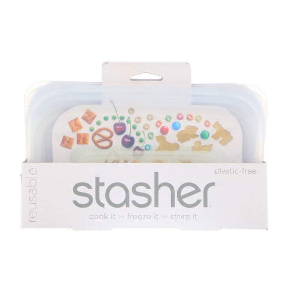 Stasher, Reusable Silicone Food Bag, Snack Size Small, Clear, 9.9 fl oz (293.5 ml) - The Supplement Shop