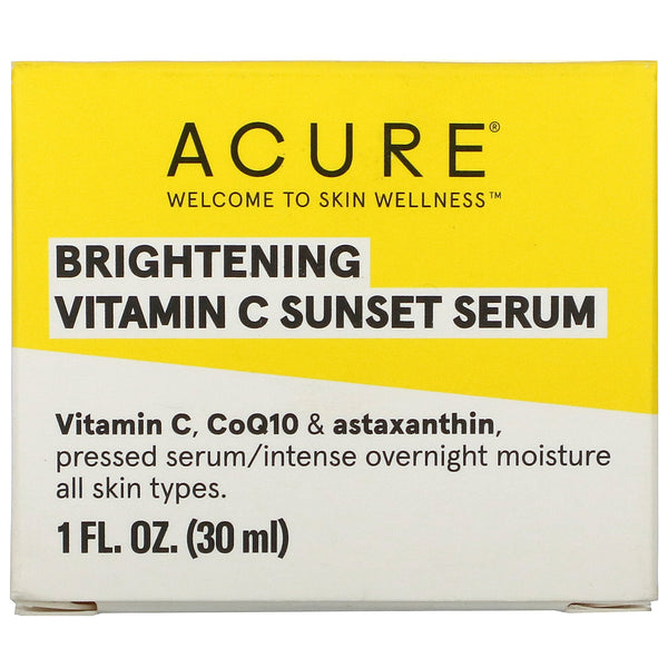 Acure, Brightening Vitamin C Sunset Serum, 1 fl oz (30 ml) - The Supplement Shop