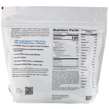 Lake Avenue Nutrition, Whey Protein + Probiotics, Unflavored, 5 lb (2270 g)
