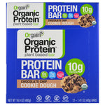 Orgain, Organic Plant-Based Protein Bar, Chocolate Chip Cookie Dough, 12 Bars, 1.41 oz (40 g) Each - The Supplement Shop