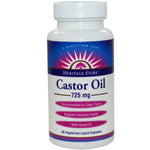 Heritage Store, Castor Oil, 725 mg, 60 Veggie Liquid Caps - The Supplement Shop