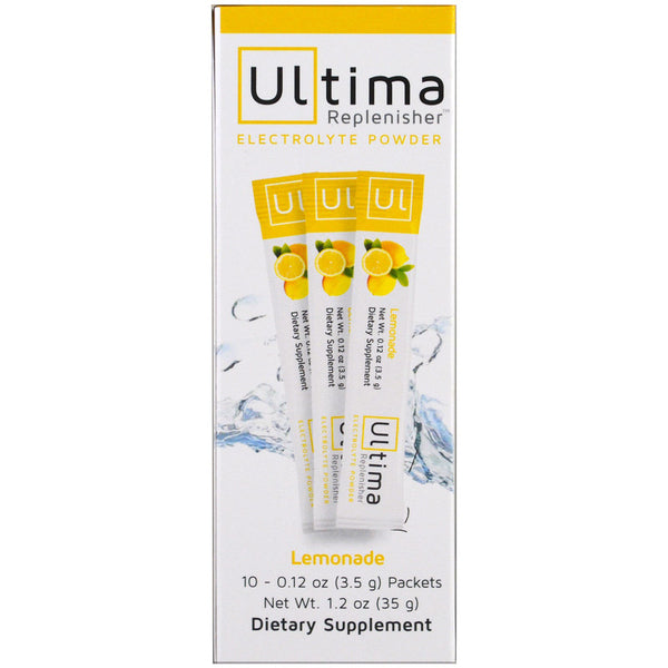 Ultima Replenisher, Electrolyte Powder, Lemonade, 10 Packets, 0.12 oz (3.5 g) Each - The Supplement Shop