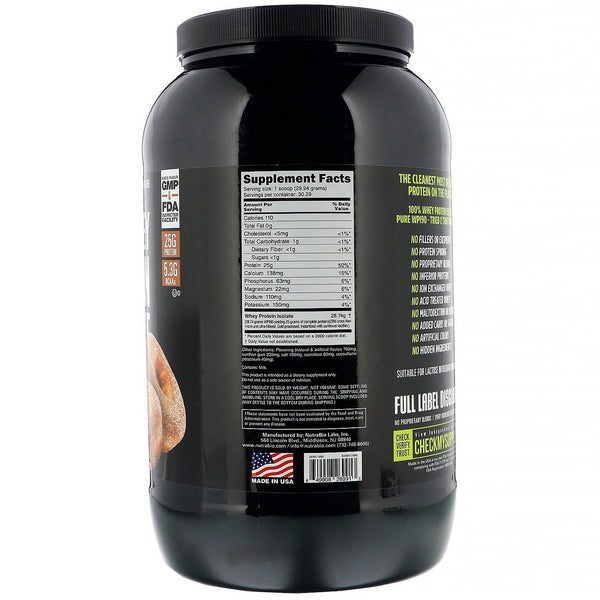 NutraBio Labs, 100% Whey Protein Isolate, Cinnamon Sugar Donut, 2 lb (907 g) - The Supplement Shop