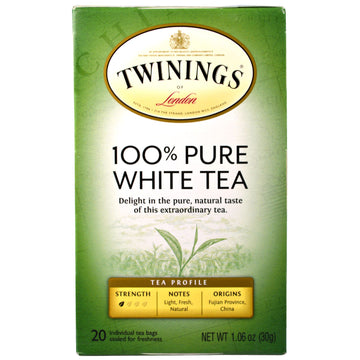 Twinings, 100% Pure White Tea, 20 Tea Bags, 1.06 oz (30 g) Each