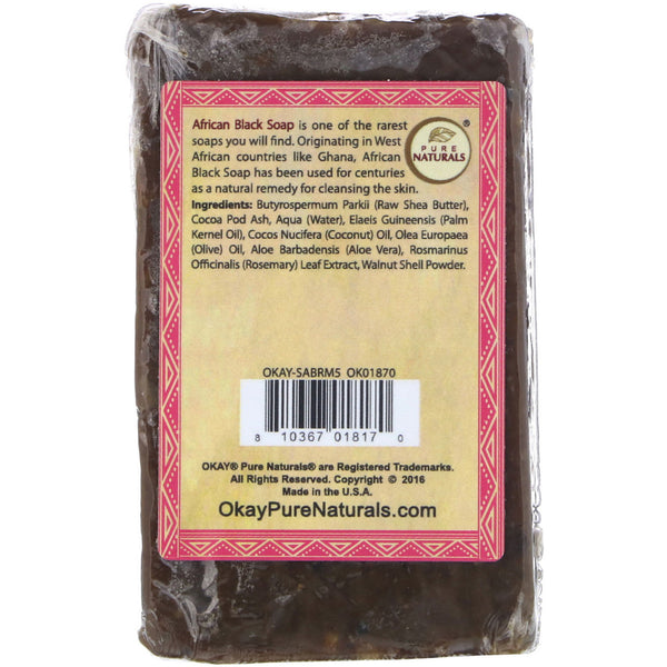 Okay Pure Naturals, African Black Soap, Rosemary, 5.5 oz (156 g) - The Supplement Shop