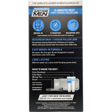 Just for Men, Mustache & Beard, Brush-In Color Gel, M-10/15 Blond , 1 Multiple Application Kit