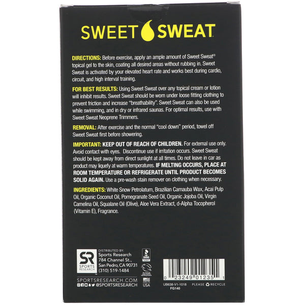 Sports Research, Sweet Sweat Workout Enhancer, 20 Travel Packets, 0.53 oz (15 g) Each - The Supplement Shop