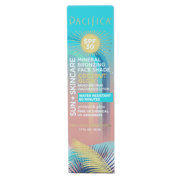 Pacifica, Sun + Skincare, Mineral Bronzing Face Shade, SPF 30, Coconut Glow, 1.7 fl oz (50 ml)