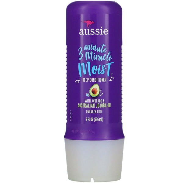 Aussie, 3 Minute Miracle, Moist Deep Conditioner, with Avocado & Australian Jojoba Oil, 8 fl oz (236 ml) - The Supplement Shop