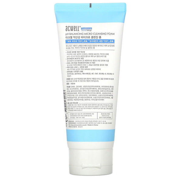 Acwell, No 5.5, pH Balancing Micro Cleansing Foam, 140 ml - The Supplement Shop