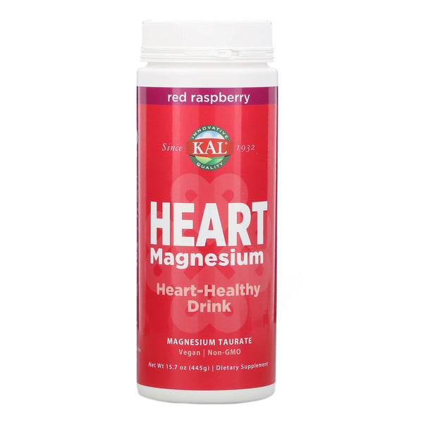 KAL, Heart Magnesium, Heart-Healthy Drink, Red Raspberry, 15.7 oz (445 g) - The Supplement Shop