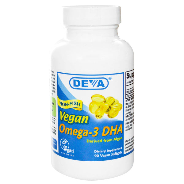 Deva, Vegan, Omega-3 DHA, 90 Vegan Softgels - The Supplement Shop