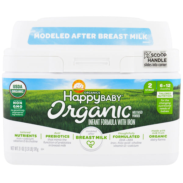 Happy Family Organics, Organics Happy Baby, Infant Formula With Iron, Stage 2, 6-12 Months, 21 oz (595 g) - The Supplement Shop