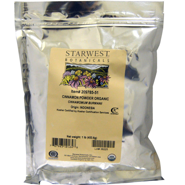 Starwest Botanicals, Organic Cinnamon Powder, 1 lb (453.6 g) - The Supplement Shop