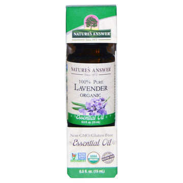 Nature's Answer, Organic Essential Oil, 100% Pure Lavender, 0.5 fl oz (15 ml)