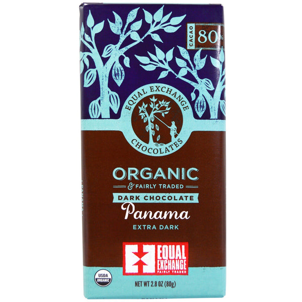 Equal Exchange, Organic, Dark Chocolate, Panama Extra Dark, 80% Cacao, 2.8 oz (80 g) - The Supplement Shop
