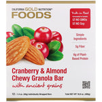 California Gold Nutrition, Foods, Cranberry & Almond Chewy Granola Bars, 12 Bars, 1.4 oz (40 g) Each - The Supplement Shop