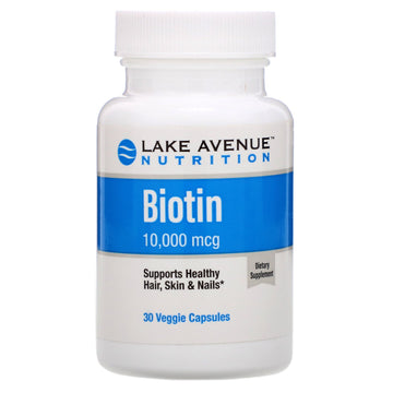 Lake Avenue Nutrition, Biotin, 10,000 mcg, 30 Veggie Capsules