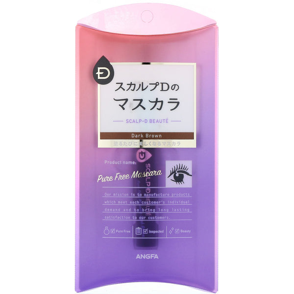 Angfa, Scalp-D Beaute, Pure Free Mascara, Dark Brown, 0.21 oz (6 g) - The Supplement Shop