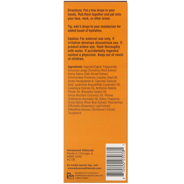 Advanced Clinicals, Turmeric Oil, Perfect for Problem Skin, 1.8 fl oz (53 ml) - The Supplement Shop