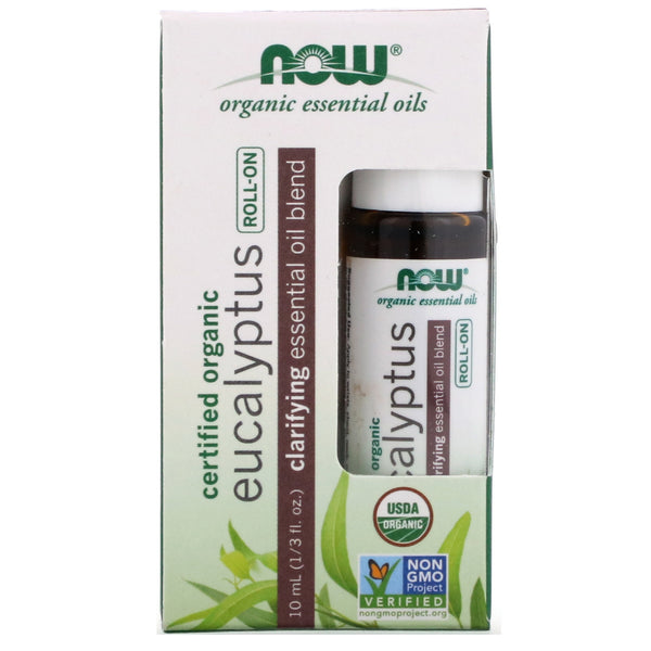 Now Foods, Certified Organic Eucalyptus Roll-On, 1/3 fl oz (10 ml) - The Supplement Shop