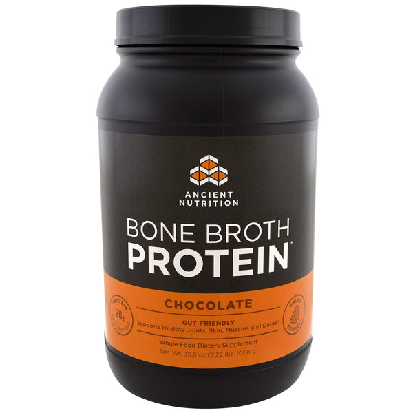 Dr. Axe / Ancient Nutrition, Bone Broth Protein, Chocolate, 2.22 lbs (1008 g) - The Supplement Shop