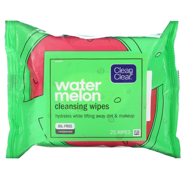 Clean & Clear, Watermelon Cleansing Wipes, 25 Wipes - The Supplement Shop