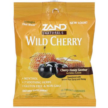 Zand, Wild Cherry, Honey Soother, 15 Throat Lozenges