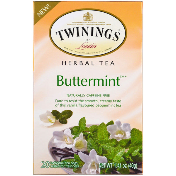 Twinings, Herbal Tea, Buttermint, Caffeine Free , 20 Individual Tea Bags, 1.41 oz (40 g) - The Supplement Shop