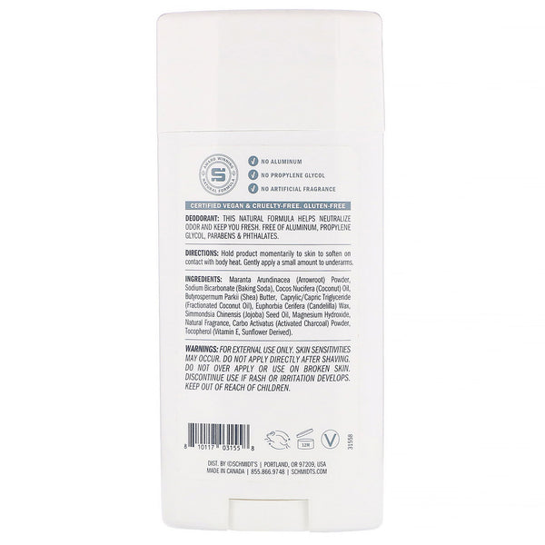 Schmidt's, Natural Deodorant, Water + Wood, 3.25 oz (92 g) - The Supplement Shop