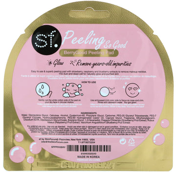 SFGlow, Peeling So Good, BerryGood Peeling Pad, 1 Pad, 7 ml (0.24 oz)