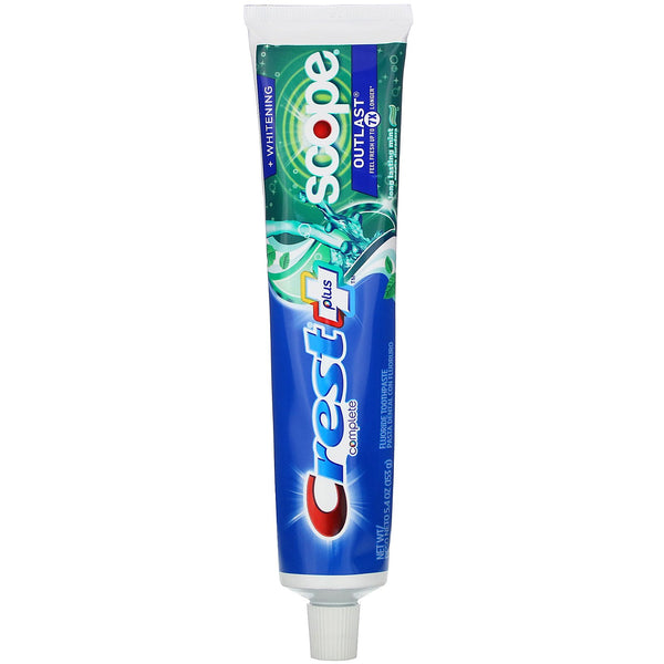 Crest, Complete, Scope, Outlast Plus Whitening, Fluoride Toothpaste, Long Lasting Mint, 5.4 oz (153 g) - The Supplement Shop